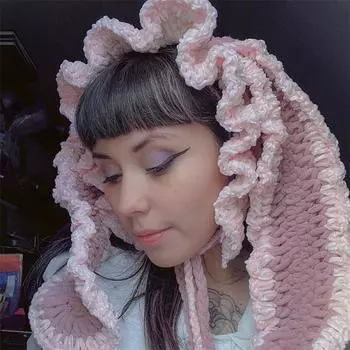 Новая вязаная крючком шапка-пуловер с бородой, модная и персонализированная уличная шляпа для взрослых Adult 57-59cm