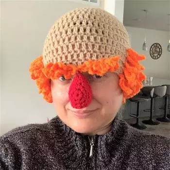 Новая вязаная крючком шапка со смешным лицом для взрослых, балаклава для вечеринки adult 56-59cm