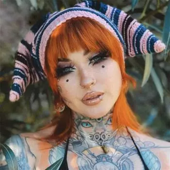 Новая вязаная крючком смешная персонализированная шапка-пуловер с черепом и ушками кролика для взрослых adult 57-59cm