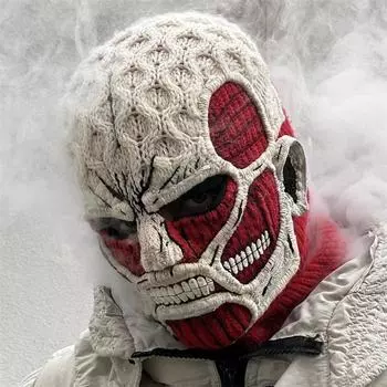 Новая вязаная крючком забавная балаклава с рожками и ушками кролика Adult 57-59cm