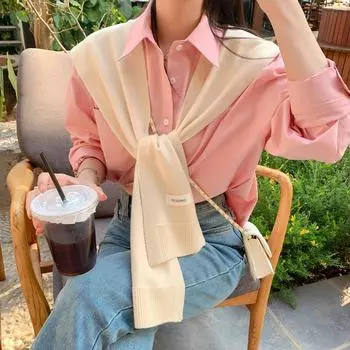 Новая вязаная однотонная шаль с буквами для женщин, универсальная, для студентов, на открытом воздухе, на плечо, весна/лето, для комнаты с кондиционером 108*50cm бежевый