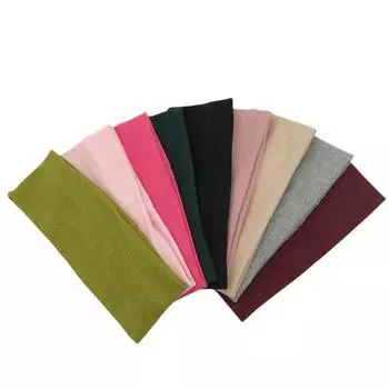 Новая вязаная повязка для волос для девочек в карамельных тонах, повязка на голову для занятий йогой, впитывающая пот, нить, хлопковая повязка для мытья лица, резинки для волос, макияж серый