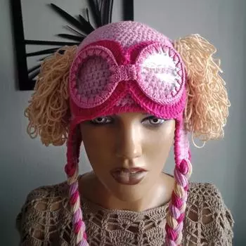 Новая вязаная вручную шапка Medusaa, вязаная шапка Medusa Wig Adult 57-59cm [without lenses]