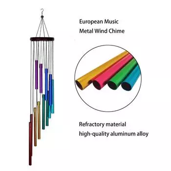 Новая вращающаяся труба из цельного дерева и алюминия, водонепроницаемая, 12-трубная классическая музыкальная подвеска разноцветный