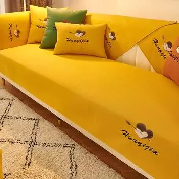 Новая всесезонная подушка для дивана из хлопка и льна, новый утолщенный противоскользящий чехол для дивана, чехол для дивана в пасторальном стиле 70*70cm