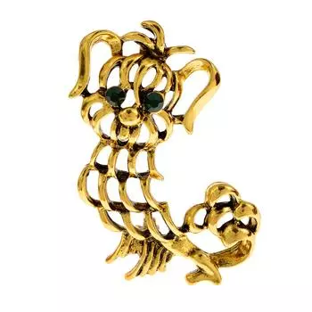 Новая выдалбливаемая брошь в виде собаки с зелеными глазами, булавка с милым животным, абстрактный дизайн, модные зимние украшения, материал из сплава, высокое качество