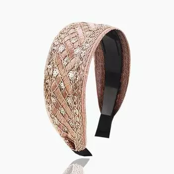 Новая вышитая пайетками повязка на голову ретро заколка для волос шоппинг выход в свет давление на волосы зубчатый диадемы аксессуары для волос