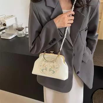 Новая вышитая сумка Pan Buckle в китайском стиле для женщин, весенняя женская сумка в атласном стиле в комплекте с юбкой Horse Face