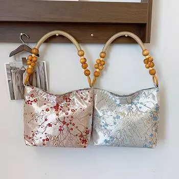 Новая вышитая сумка-ведро в китайском стиле, летняя новая модная сумка через плечо с нишевым дизайном, простая в китайском стиле