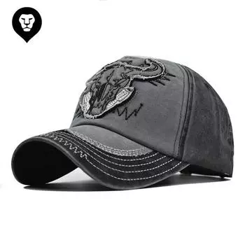 Новая высококачественная бейсболка из чистого хлопка с покрытием, голова быка, вышитая надпись на шляпе Adjustable жёлтый