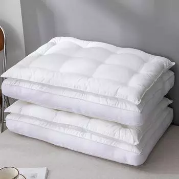 Новая высококачественная двухслойная мягкая подушка из волокна, подушка из перьевого бархата, чистый хлопок, повышенная и утолщенная одинарная подушка, сердцевина подушки, прикроватная подушка 48*74