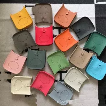 Новая высококачественная кожаная сумка-ведро Evelyn Mini TOGO, одно плечевая женская сумка через плечо из коровьей кожи 22x9x23cm глубокий/хаки