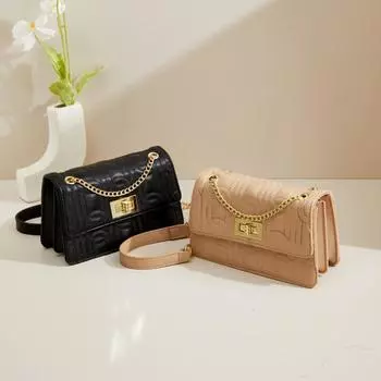 Новая высококачественная модная сумка через плечо, повседневная женская диагональная сумка через плечо, простая сумка через плечо с цепочкой, симпатичная маленькая квадратная сумка