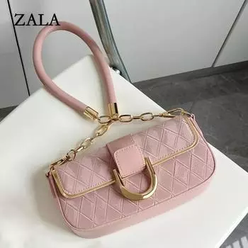 Новая высококачественная простая квадратная сумка Li Cha с одним плечом, модная универсальная сумка под мышкой для женщин розовый