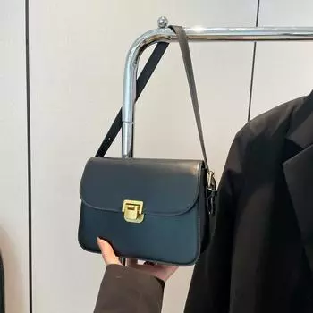 Новая высококачественная ретро-сумка-седло, расширенная, вместительная, сумка-мессенджер через плечо, темпераментная, маленькая квадратная сумка, простая женская сумка чёрный