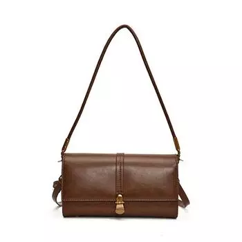 Новая высококачественная сумка-локомотив из мягкой кожи в стиле ретро, модная женская сумка-багет подмышкой чёрный