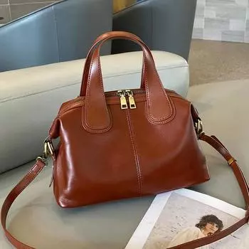 Новая высококачественная женская сумка из натуральной кожи, сумка через плечо, высококачественная женская сумка из воловьей кожи в стиле ретро, большая сумка чёрный