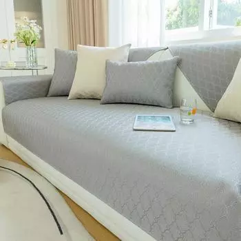 Новая высокоточная жаккардовая простая и стильная атмосферная однотонная противоскользящая подушка для дивана в скандинавском стиле 70x70cm серый