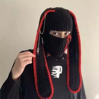 Новая взрослая роговая шляпа на Хэллоуин, забавный костюм, связанная вручную шерстяная маска, цельная шляпа Adult 57-59cm