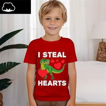 Новая забавная 3D-печать динозавра для мальчиков, одежда на день рождения, ретро-летние футболки для мальчиков, детская футболка для мальчиков, короткий рукав, футболка 110