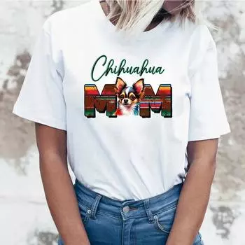 Новая забавная футболка с принтом «День матери» с изображением мамы чихуахуа, женская футболка, классная летняя мягкая футболка Harajuku с коротким рукавом, топы больших размеров M чёрный