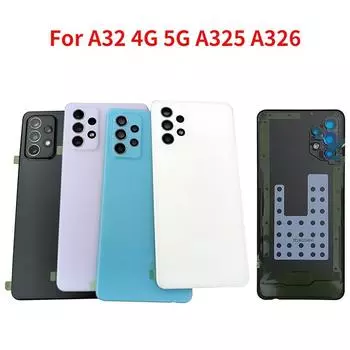 Новая задняя часть для Samsung Galaxy A32 4G 5G A325 A326, запасные части для задней двери аккумулятора, запасные части с камерой A32 4G Black