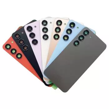 Новая задняя крышка для Samsung Galaxy S23, задняя дверь аккумулятора, 3D стеклянная панель, корпус аккумулятора + клей + объектив камеры S23 Red
