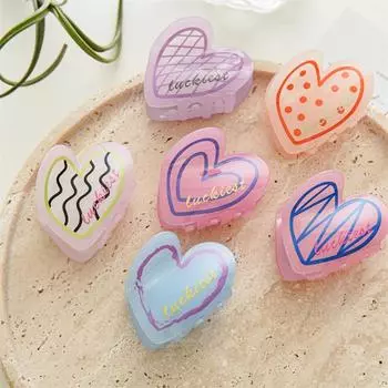 Новая заколка для волос с милым принтом в форме сердца, большая акриловая заколка для волос, корейская простая заколка для волос нерегулярной формы, женские аксессуары, головные уборы