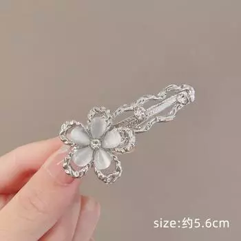 Новая заколка для волос Y2K неправильной формы из жидкого металла с бабочкой и цирконом, модная серебристая заколка для челки для женщин, аксессуары для волос