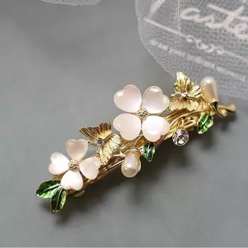Новая заколка-гребень для волос с цветком ландыша, жемчугом и цирконом в винтажном стиле, элегантный женский модный аксессуар для волос