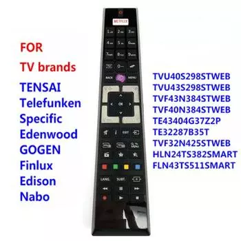 Новая замена RCA4995 для TENSAI TV Telefunken/Specific Edenwood TV пульт дистанционного управления TE43404G37Z2P TE32287B35T светодиодный телевизор NETFLIX чёрный