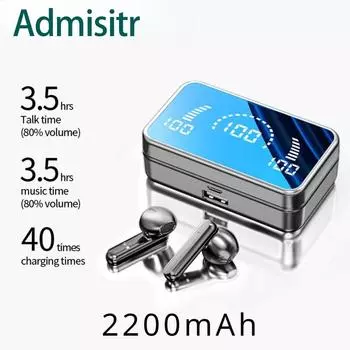 Новая зеркальная беспроводная Bluetooth-гарнитура S20 5,2, мини-биполярная невидимая ухо-длинная ручка режима ожидания чёрный