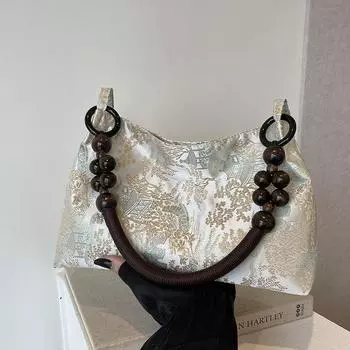 Новая жаккардовая холщовая сумка в национальном стиле, популярная женская сумка на плечо с вышивкой, летняя сумка через подмышку для поездок на работу