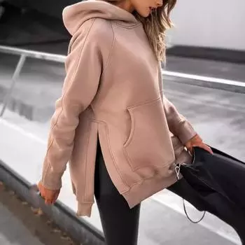 Новая женская бархатная куртка с капюшоном и прошитыми карманами, толстовка S