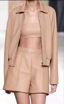 Новая женская бежевая куртка из натуральной кожи ягненка, ручная работа, стильная мотоциклетная байкерская куртка S бежевый