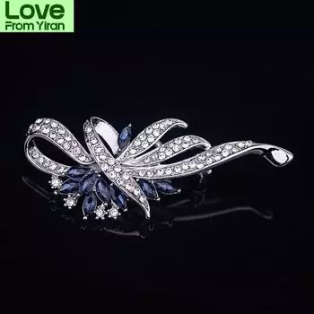 Новая женская брошь из кристаллов и камня, классические броши цвета розового золота для вечеринок для женщин, изящная свадебная брошь в виде цветка с любовью золотой