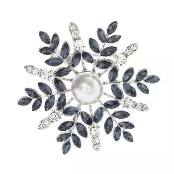 Новая женская брошь женская снежинка жемчуг стразы кристалл свадебная брошь булавка ювелирные изделия рождественский подарок серебряный