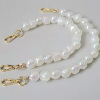 Новая женская цепочка для сумки, аксессуары, детали, блестящая смоляная бусина, браслет ручной работы, чехол для телефона, ремешок, женская сменная сумка, ручка-цепочка 38CM