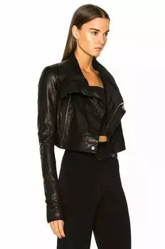 Новая женская черная куртка из натуральной овчины ручной работы стильная байкерская мотоциклетная S чёрный