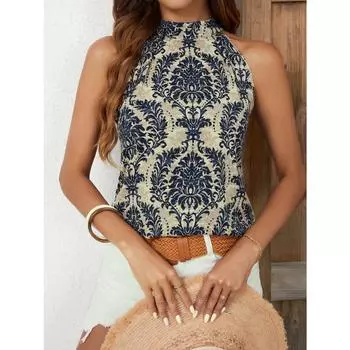 Новая женская футболка, элегантная женская рубашка без рукавов, женская одежда S