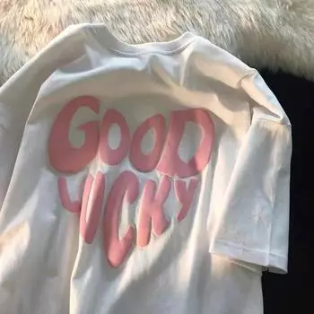 Новая женская футболка с коротким рукавом с принтом, короткая футболка, модная повседневная трендовая футболка с коротким рукавом