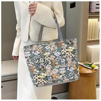 Новая женская холщовая сумка для отдыха и путешествий, модная ручная сумка на плечо с принтом, женская большая сумка