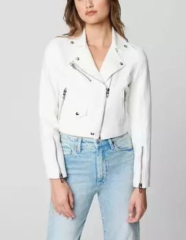 Новая женская куртка из белой кожи ягненка ручной работы стильная повседневная мотоциклетная байкерская S белый