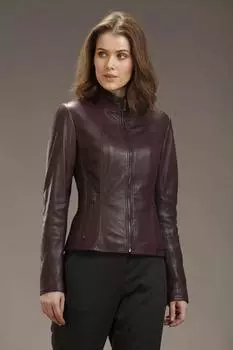 Новая женская куртка из натуральной кожи ягненка, стильная, ручная работа, байкерская, мотоциклетная XS коричневый