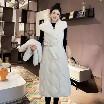 Новая женская легкая куртка с отстегивающимися рукавами, тонким воротником из искусственного меха, капюшоном, утолщенная, теплая, спортивная, повседневная, свободного кроя, легкая, пальто, хлопковая одежда L