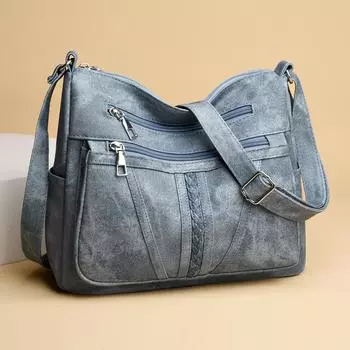 Новая женская летняя модная повседневная сумка для мам среднего возраста и пожилых людей, простая универсальная сумка через плечо большой вместимости, высококачественная сумка через плечо 33x12x27cm чёрный