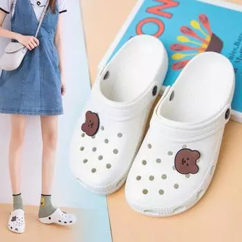 Новая женская летняя верхняя одежда, пляжные сандалии, обувь Baotou, нескользящие тапочки 36/37 чёрный