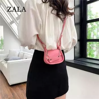 Новая женская маленькая квадратная сумка, симпатичная модная мини-сумка-седло, нишевый дизайн, чувство, универсальная сумка-мессенджер через плечо чёрный