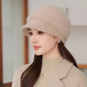 Новая женская модная элегантная вязаная шапка в корейском стиле, универсальная теплая зимняя дорожная шапка, аксессуары для головных уборов One Size чёрный