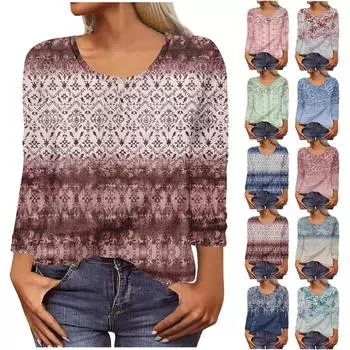 Новая женская модная футболка на пуговицах с длинными рукавами и тонкими повседневными топами L синий